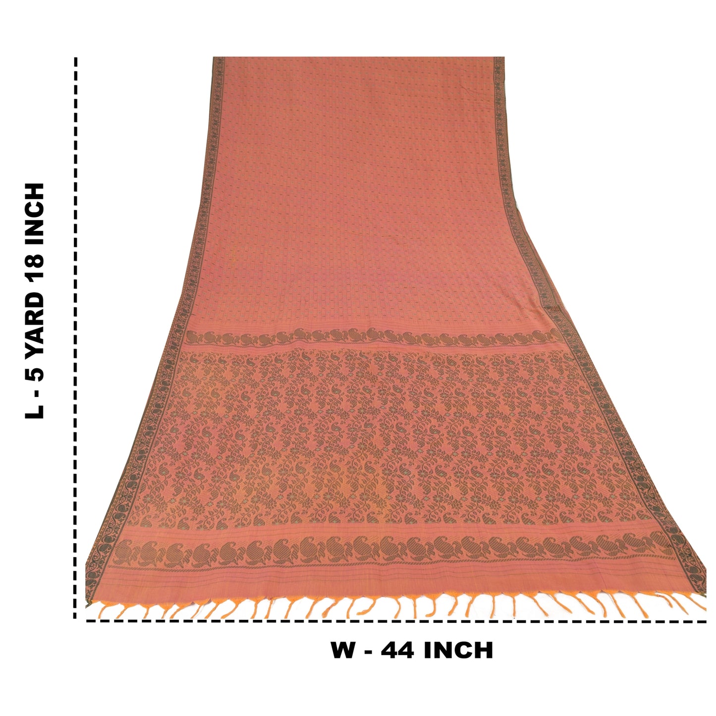 Sanskriti Vintage Indian Brown Sarees Pure Cotton Woven Ethnic Sari Craft Sustainable Fabric