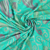 Sanskriti Vintage Indian Cyan Sarees Pure Silk Woven Ethnic Sari 5ydCraft Sustainable Fabric