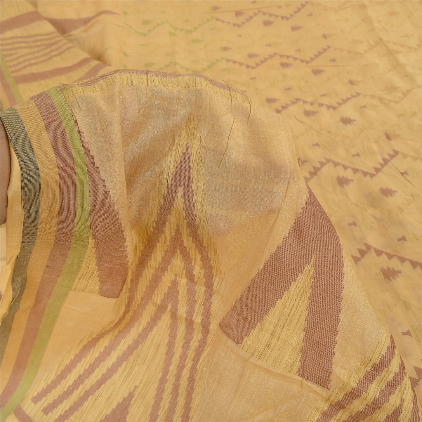 Sanskriti Vintage Indian Mustard Sarees Pure Silk Woven Ethnic Sari Craft Sustainable Fabric