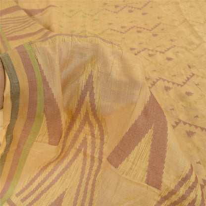 Sanskriti Vintage Indian Mustard Sarees Pure Silk Woven Ethnic Sari Craft Sustainable Fabric