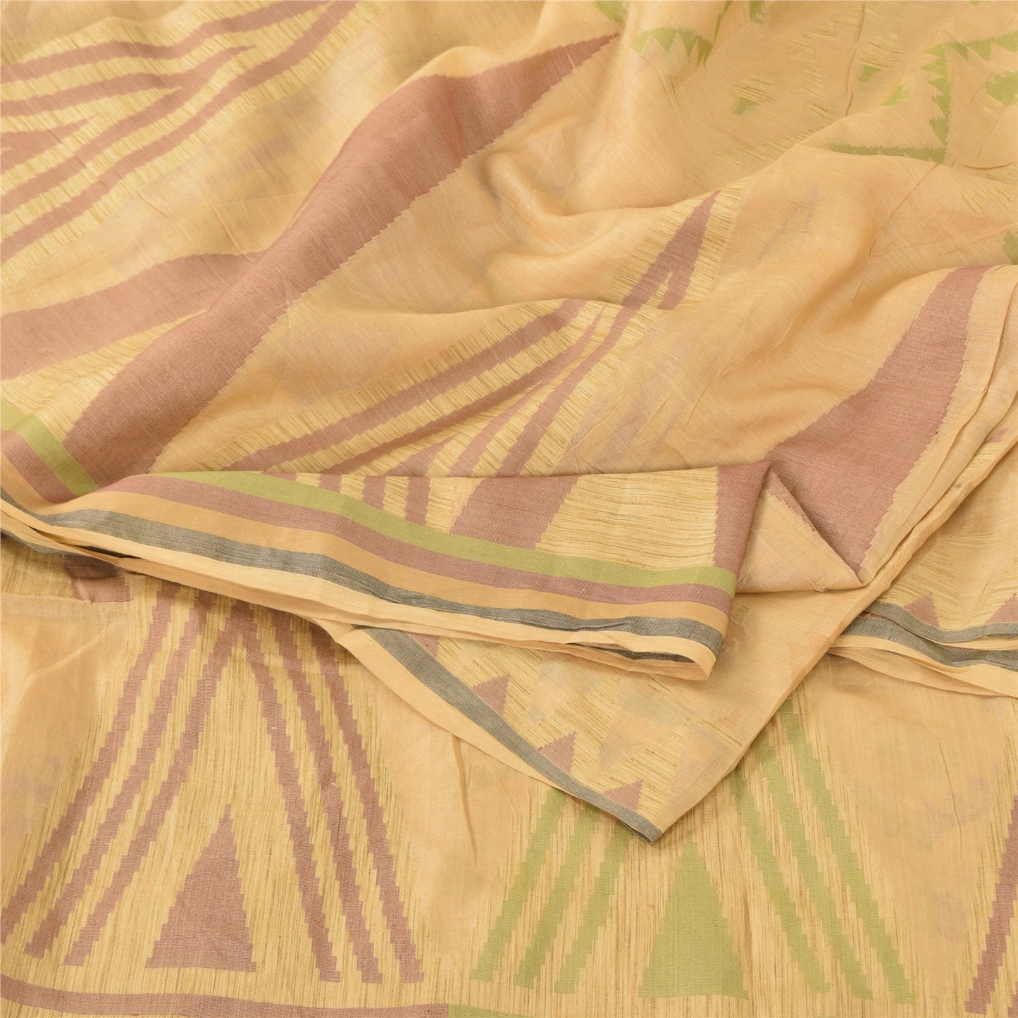 Sanskriti Vintage Indian Mustard Sarees Pure Silk Woven Ethnic Sari Craft Sustainable Fabric
