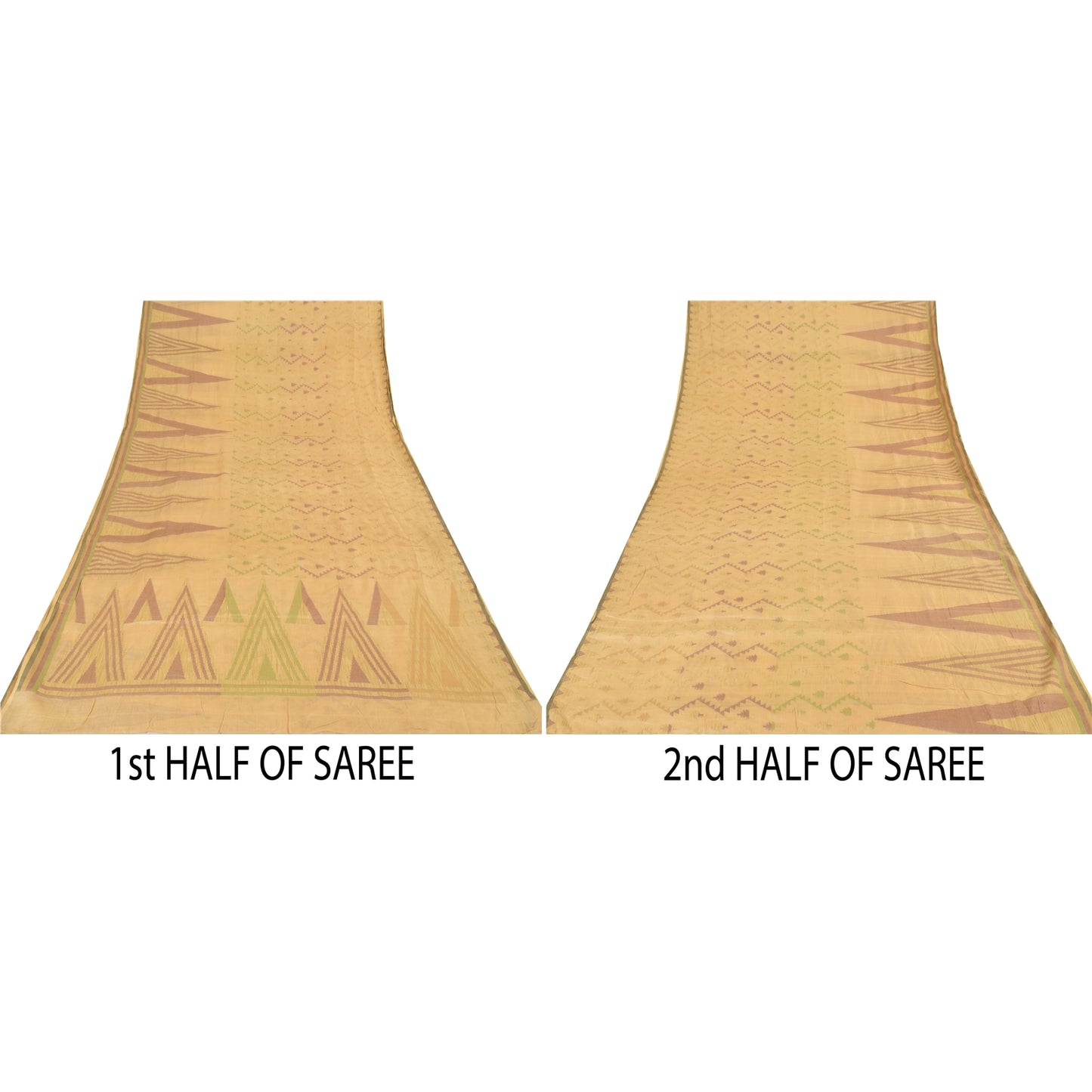 Sanskriti Vintage Indian Mustard Sarees Pure Silk Woven Ethnic Sari Craft Sustainable Fabric