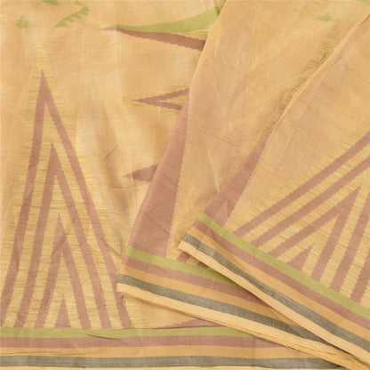 Sanskriti Vintage Indian Mustard Sarees Pure Silk Woven Ethnic Sari Craft Sustainable Fabric