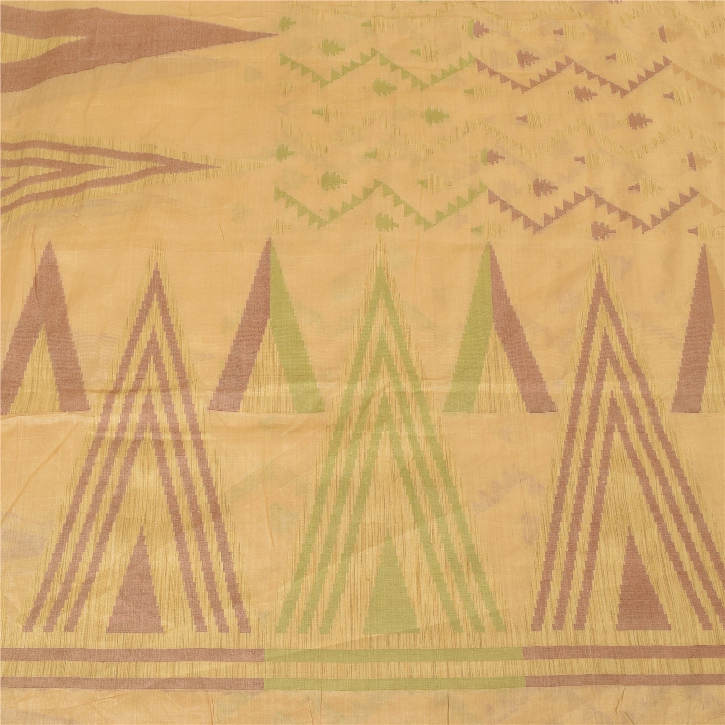 Sanskriti Vintage Indian Mustard Sarees Pure Silk Woven Ethnic Sari Craft Sustainable Fabric