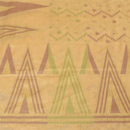 Sanskriti Vintage Indian Mustard Sarees Pure Silk Woven Ethnic Sari Craft Sustainable Fabric