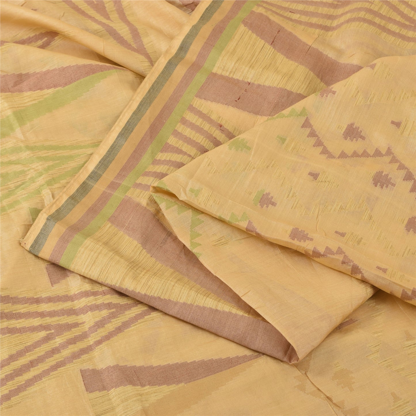 Sanskriti Vintage Indian Mustard Sarees Pure Silk Woven Ethnic Sari Craft Sustainable Fabric