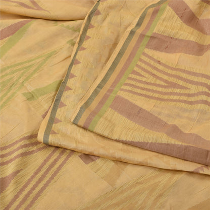 Sanskriti Vintage Indian Mustard Sarees Pure Silk Woven Ethnic Sari Craft Sustainable Fabric
