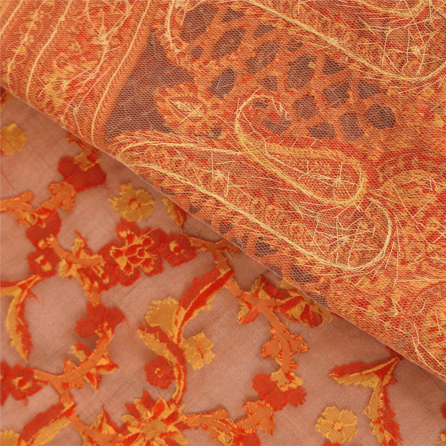 Sanskriti Vintage Brown Sarees Pure Silk Hand Beaded Premium Sari Craft Sustainable Fabric