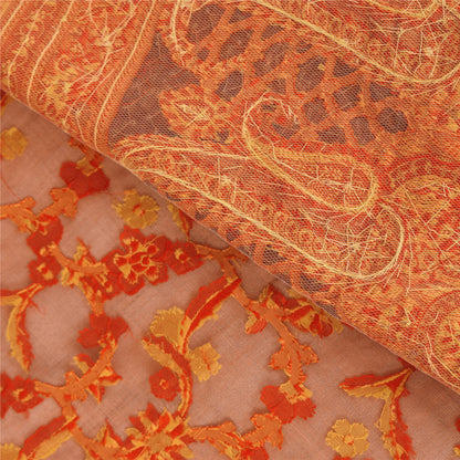 Sanskriti Vintage Brown Sarees Pure Silk Hand Beaded Premium Sari Craft Sustainable Fabric