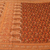 Sanskriti Vintage Brown Sarees Pure Silk Hand Beaded Premium Sari Craft Sustainable Fabric