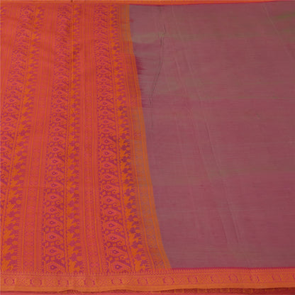 Sanskriti Vintage Indian Purple Sarees Pure Silk Woven Premium Sari Craft Sustainable Fabric