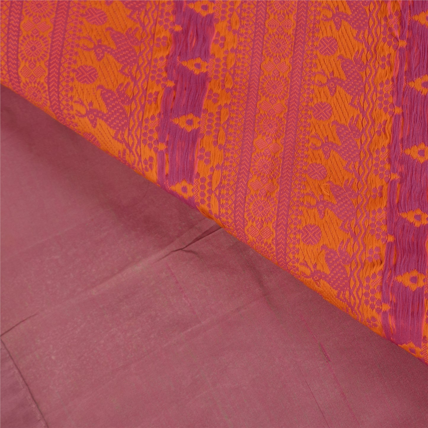Sanskriti Vintage Indian Purple Sarees Pure Silk Woven Premium Sari Craft Sustainable Fabric