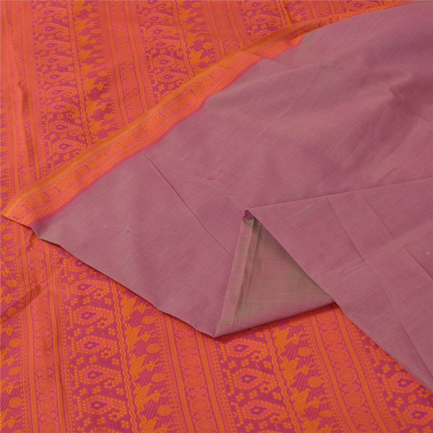Sanskriti Vintage Indian Purple Sarees Pure Silk Woven Premium Sari Craft Sustainable Fabric