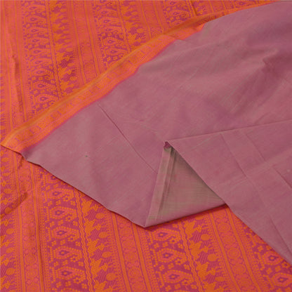 Sanskriti Vintage Indian Purple Sarees Pure Silk Woven Premium Sari Craft Sustainable Fabric
