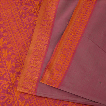 Sanskriti Vintage Indian Purple Sarees Pure Silk Woven Premium Sari Craft Sustainable Fabric