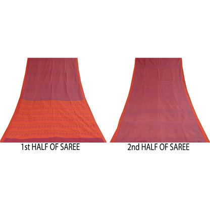 Sanskriti Vintage Indian Purple Sarees Pure Silk Woven Premium Sari Craft Sustainable Fabric