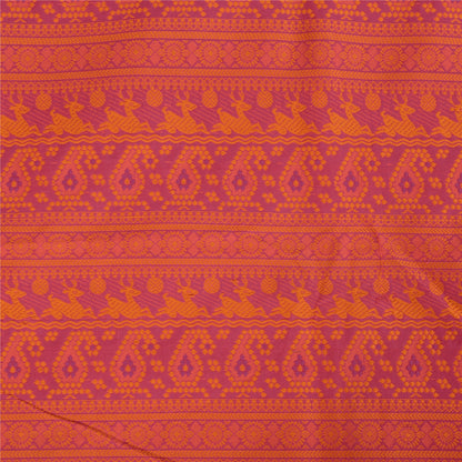 Sanskriti Vintage Indian Purple Sarees Pure Silk Woven Premium Sari Craft Sustainable Fabric
