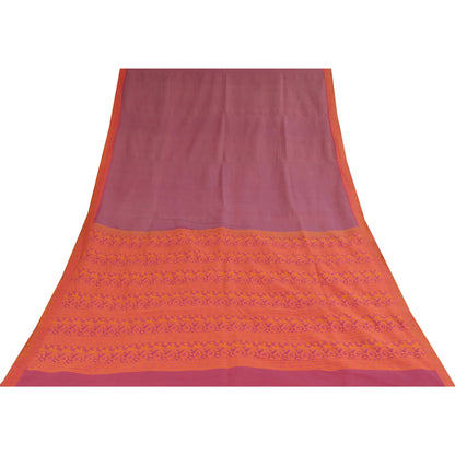 Sanskriti Vintage Indian Purple Sarees Pure Silk Woven Premium Sari Craft Sustainable Fabric