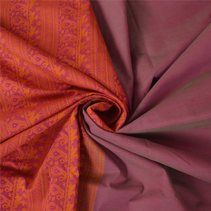 Sanskriti Vintage Indian Purple Sarees Pure Silk Woven Premium Sari Craft Sustainable Fabric