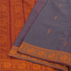 Sanskriti Vintage Sarees Blue Hand Woven Baluchari Blend CottonSari Craft Fabric
