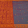 Sanskriti Vintage Sarees Blue Hand Woven Baluchari Blend CottonSari Craft Fabric