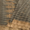 Sanskriti Vintage Sarees Gray & Black Woven Cotton Silk Sari 5+yd Craft Fabric