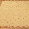 Sanskriti Vintage Sarees Peach Hand Beaded Pure CrepeSilk Sari 5+yd Craft Fabric