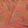 Sanskriti Vintage Sarees Pink Embroidered & Printed Pure Crepe Sari Craft Fabric