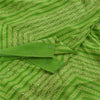 Sanskriti Vintage Sarees Green Embroidery Print Pure CrepeSari 5+yd Craft Fabric