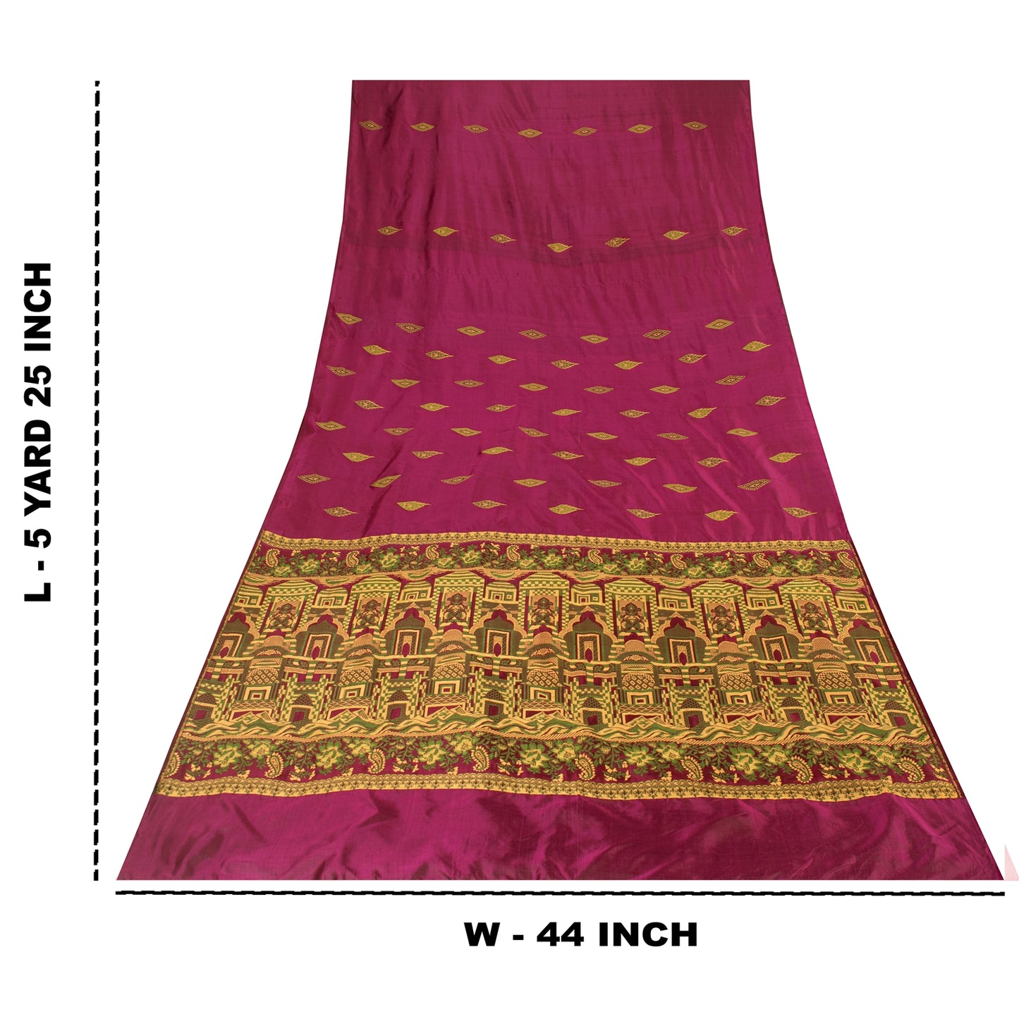 Sanskriti Vintage Sarees Purple Banarasi Brocade Woven Pure Silk Sari 5+YDFabric