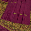 Sanskriti Vintage Sarees Purple Banarasi Brocade Woven Pure Silk Sari 5+YDFabric