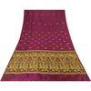 Sanskriti Vintage Sarees Purple Banarasi Brocade Woven Pure Silk Sari 5+YDFabric