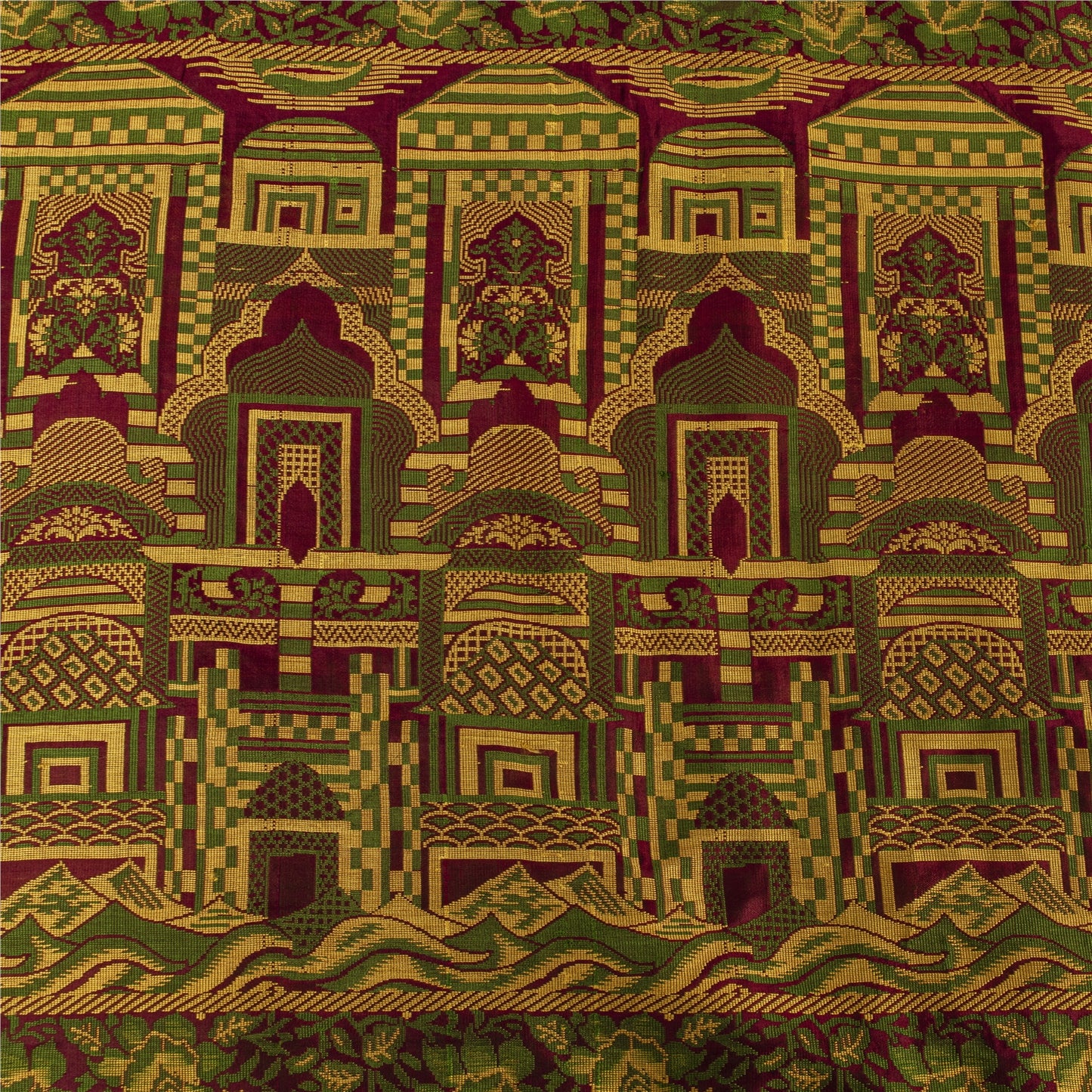 Sanskriti Vintage Sarees Purple Banarasi Brocade Woven Pure Silk Sari 5+YDFabric