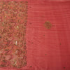 Sanskriti Vintage Sarees Dusty Pink Hand Beaded Zari Pure Silk Sari 5+yd Fabric