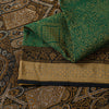 Sanskriti Vintage Green 100%Pure Silk Saree Woven Sari 5+YD Textile Craft Fabric