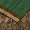 Sanskriti Vintage Green 100%Pure Silk Saree Woven Sari 5+YD Textile Craft Fabric