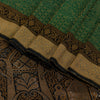 Sanskriti Vintage Green 100%Pure Silk Saree Woven Sari 5+YD Textile Craft Fabric