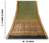 Sanskriti Vintage Green 100%Pure Silk Saree Woven Sari 5+YD Textile Craft Fabric
