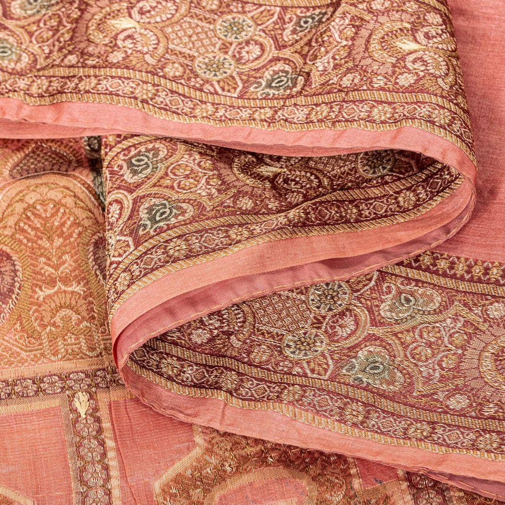 Sanskriti Vintage Pink Pure Silk Saree Hand Woven/Embroidered Sari 5+YD Fabric