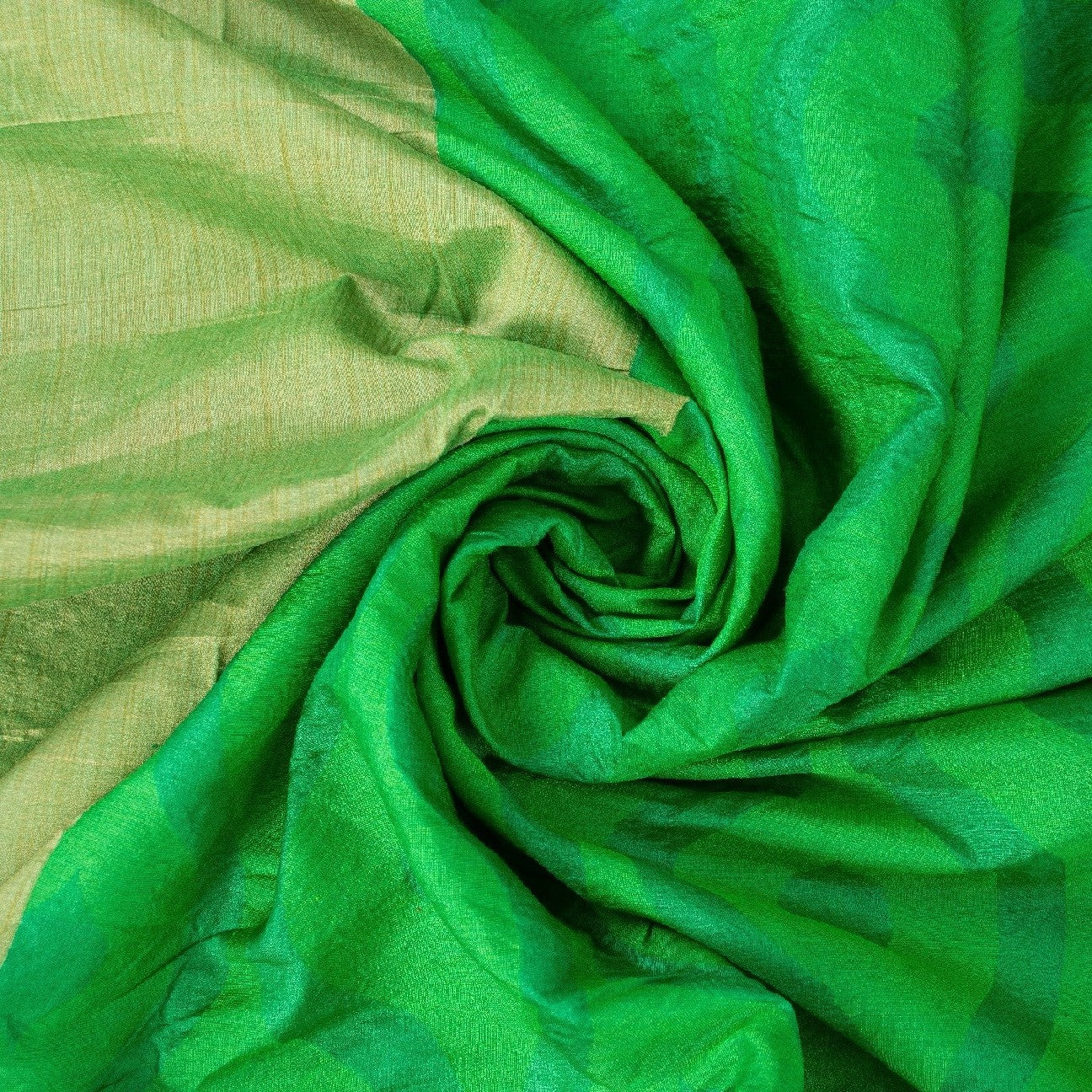 Sanskriti Vintage Green Sarees Pure Silk Woven 5+YD Sari Indian Upcycled Fabric