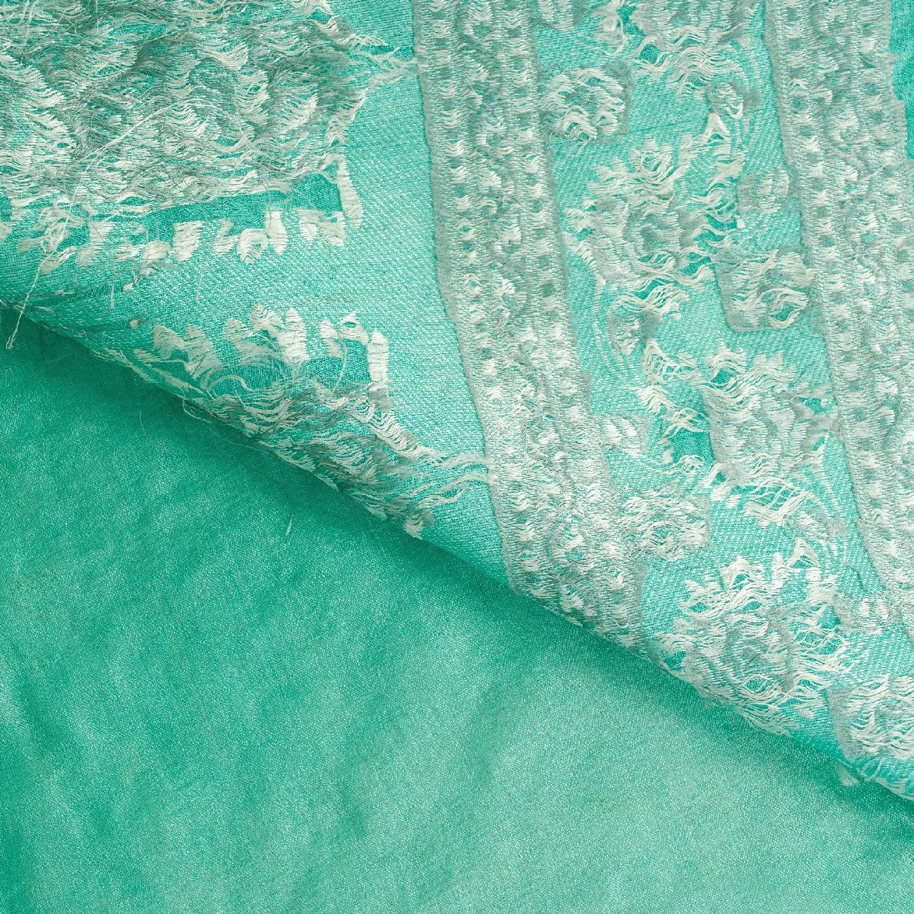 Sanskriti Vintage Saree Sky-Blue Saree 100% Pure Silk Hand Woven & Embroidered 5.5+Yd Sari Create-Floral Dresses, Kaftans, Skirts, Tops