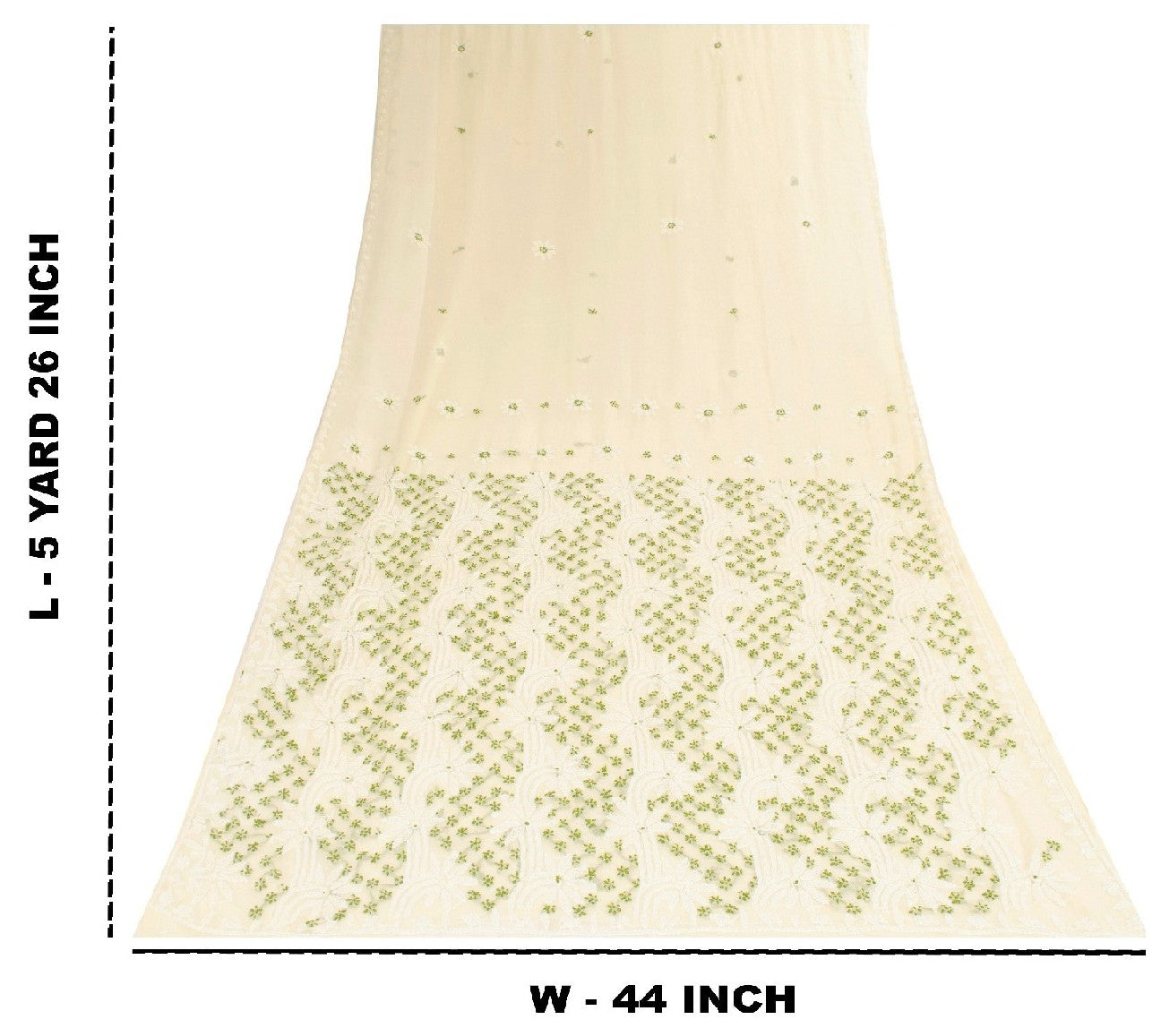 Sanskriti Vintage Ivory Sarees Hand Embroidered Chikankari Lucknow Heritage Sari
