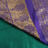 Sanskriti Vintage Green Sarees Pure Silk Brocade Zari Woven Sari Textile Fabric