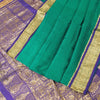 Sanskriti Vintage Green Sarees Pure Silk Brocade Zari Woven Sari Textile Fabric