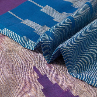 Sanskriti Vintage Blue Sarees Pure Cotton Handwoven Tant Bengali Heritage Sari