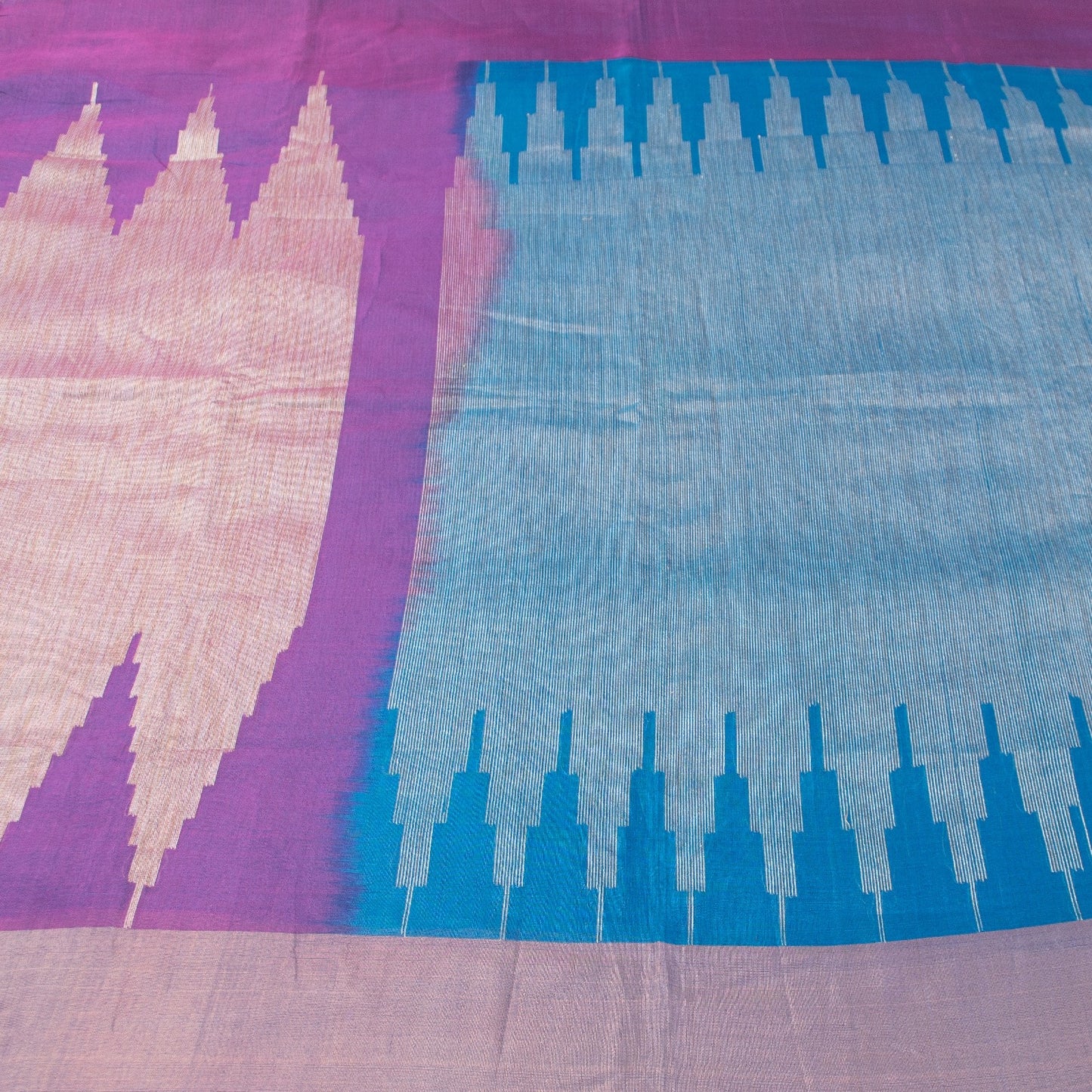 Sanskriti Vintage Blue Sarees Pure Cotton Handwoven Tant Bengali Heritage Sari