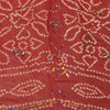 Sanskriti Vintage Black-Red Pure Georgette Saree Bandhani Hand Bead 5+YD Fabric