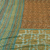 Sanskriti Vintage Saffron-Blue Pure Georgette Silk Saree Embroidery 5.5YD Fabric