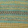 Sanskriti Vintage Saffron-Blue Pure Georgette Silk Saree Embroidery 5.5YD Fabric