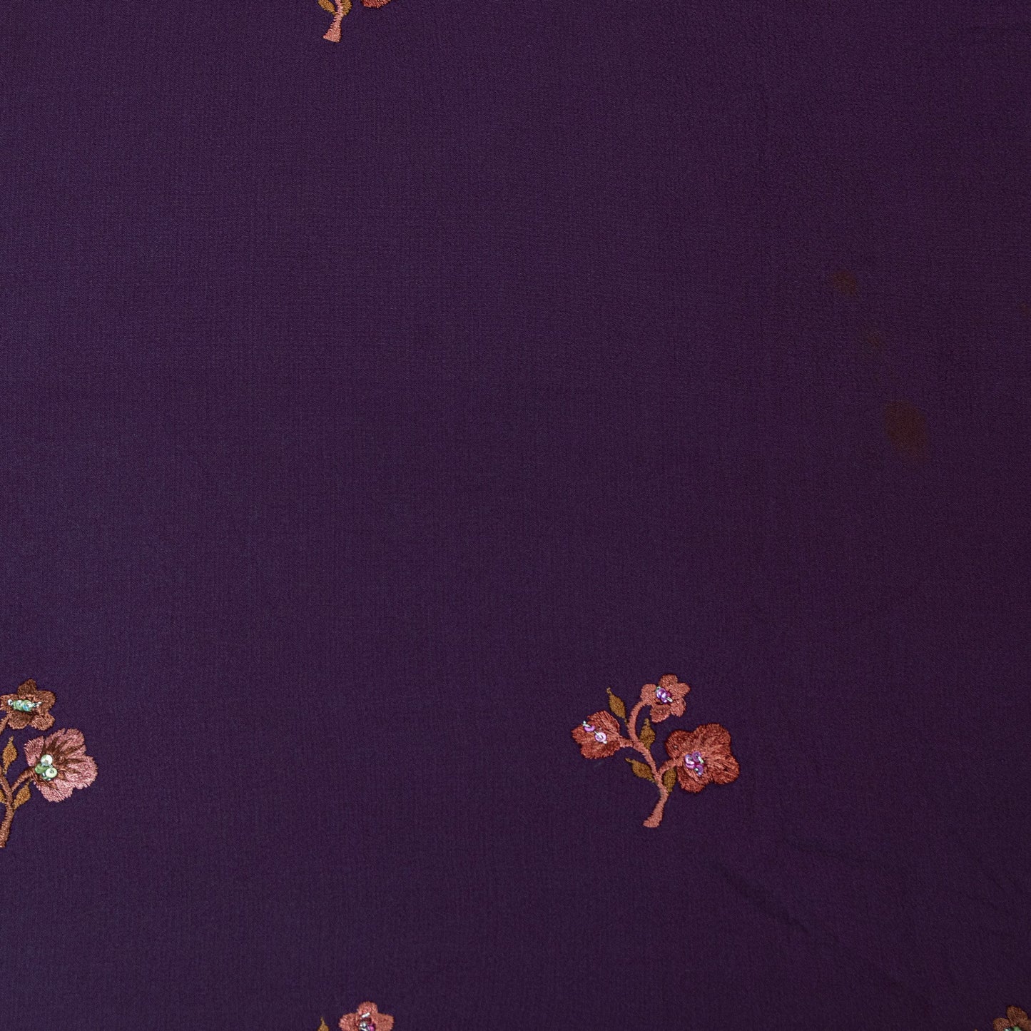 Sanskriti Vintage Purple 100%Pure Georgette Silk Saree Embroidered 5.5+YD Fabric